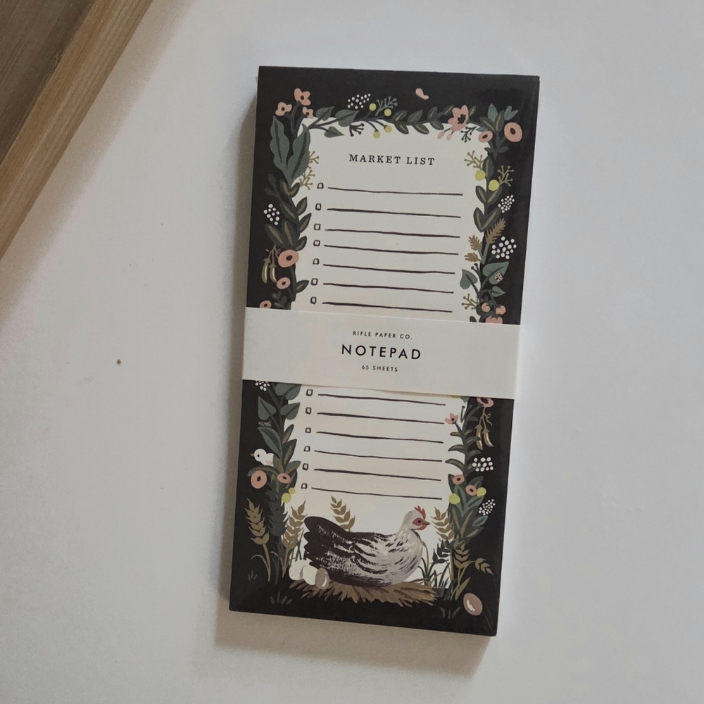 Rifle Paper Co. Floral Hen Market List Marketpad Notepad Stationery